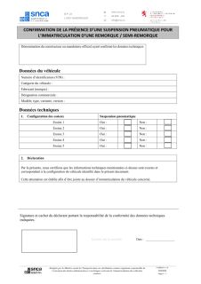 Confirmation de la présence d'une suspension pneumatique